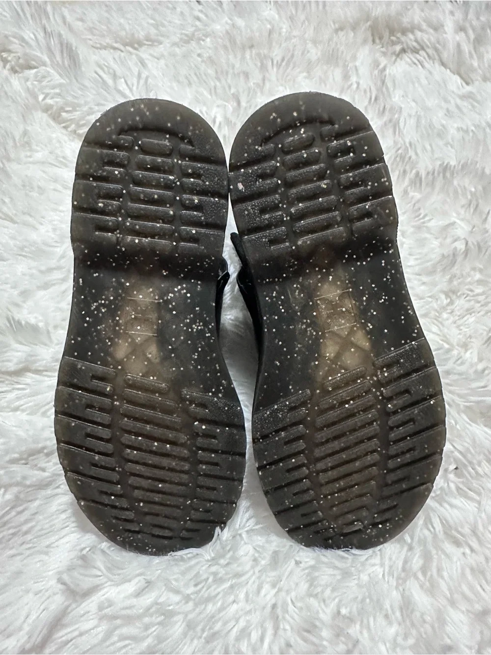 Used Little Girls Dr. Martens Black Glitter Lace-Up Boots size 3